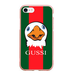 Чехол iPhone 7/8 матовый GUSSI Beak, цвет: 3D-светло-розовый