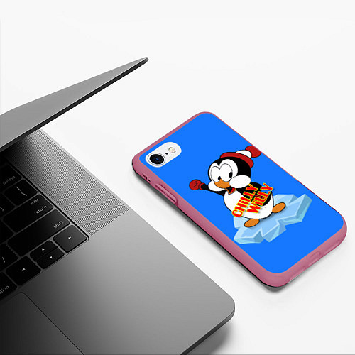 Чехол iPhone 7/8 матовый Chilly Willy / 3D-Малиновый – фото 3