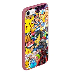 Чехол iPhone 7/8 матовый Pokemon Bombing, цвет: 3D-малиновый — фото 2