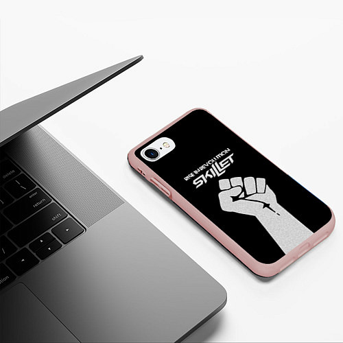 Чехол iPhone 7/8 матовый Skillet: Rise in revolution / 3D-Светло-розовый – фото 3