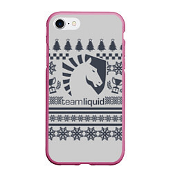 Чехол iPhone 7/8 матовый Team Liquid: Grey Winter, цвет: 3D-малиновый