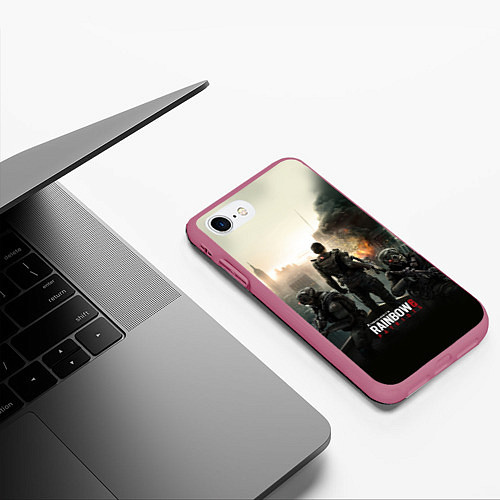 Чехол iPhone 7/8 матовый Rainbow Six: Patriots / 3D-Малиновый – фото 3