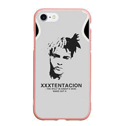 Чехол iPhone 7/8 матовый XXXTentacion RIP, цвет: 3D-светло-розовый