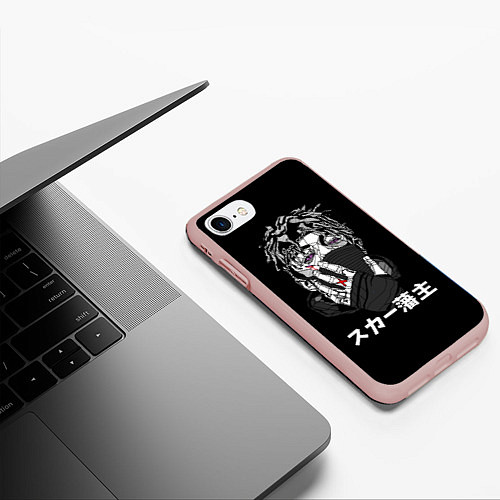 Чехол iPhone 7/8 матовый Scarlxrd: hieroglyphs / 3D-Светло-розовый – фото 3