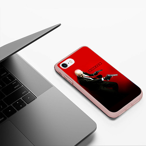 Чехол iPhone 7/8 матовый Hitman: Red Agent / 3D-Светло-розовый – фото 3