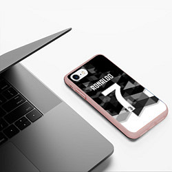 Чехол iPhone 7/8 матовый CRonaldo 7, цвет: 3D-светло-розовый — фото 2