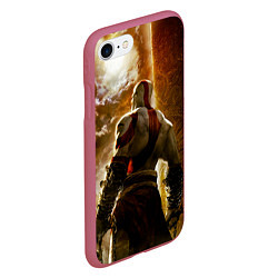Чехол iPhone 7/8 матовый Генерал Кратос, цвет: 3D-малиновый — фото 2