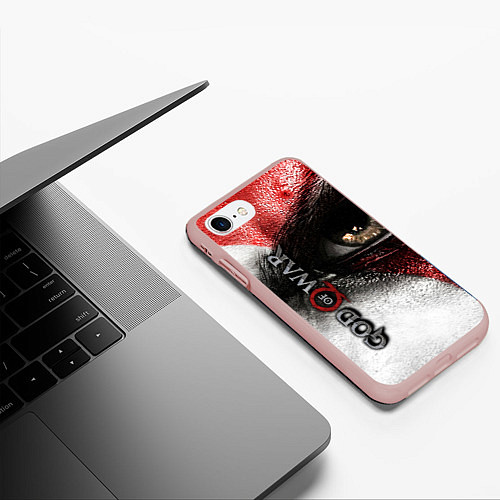 Чехол iPhone 7/8 матовый God of War: Kratos / 3D-Светло-розовый – фото 3