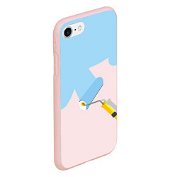 Чехол iPhone 7/8 матовый Голубая заливка, цвет: 3D-светло-розовый — фото 2