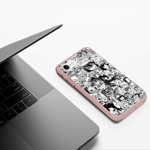 Чехол iPhone 7/8 матовый AHEGAO / 3D-Светло-розовый – фото 3