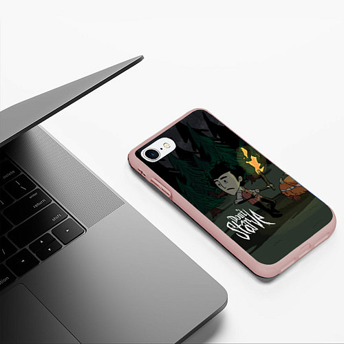Чехол iPhone 7/8 матовый Don't Starve: Night Forrest / 3D-Светло-розовый – фото 3
