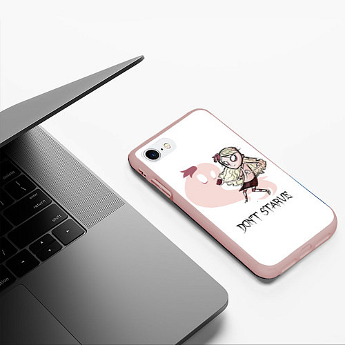 Чехол iPhone 7/8 матовый Don't Starve: Wendy / 3D-Светло-розовый – фото 3