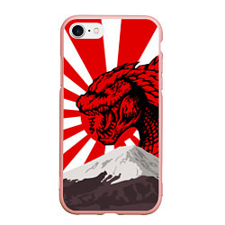 Чехол iPhone 7/8 матовый Japanese Godzilla, цвет: 3D-светло-розовый