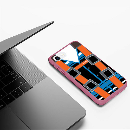 Чехол iPhone 7/8 матовый Fortnite: Ремонтник / 3D-Малиновый – фото 3