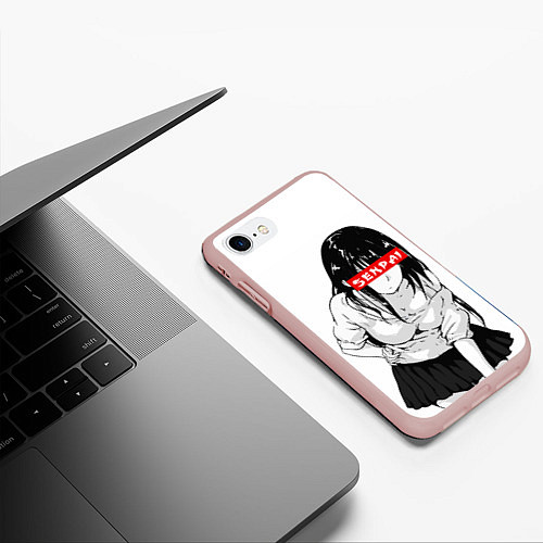 Чехол iPhone 7/8 матовый Senpai Style / 3D-Светло-розовый – фото 3