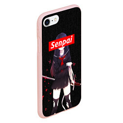 Чехол iPhone 7/8 матовый Senpai Assassin, цвет: 3D-светло-розовый — фото 2