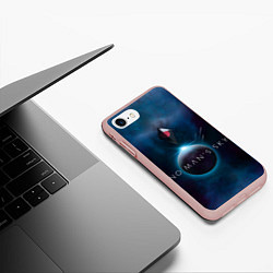 Чехол iPhone 7/8 матовый No Man’s Sky: Dark Space, цвет: 3D-светло-розовый — фото 2