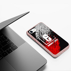 Чехол iPhone 7/8 матовый R6S: Red & White, цвет: 3D-светло-розовый — фото 2