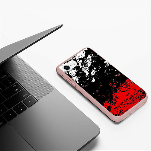 Чехол iPhone 7/8 матовый Брызги красок / 3D-Светло-розовый – фото 3