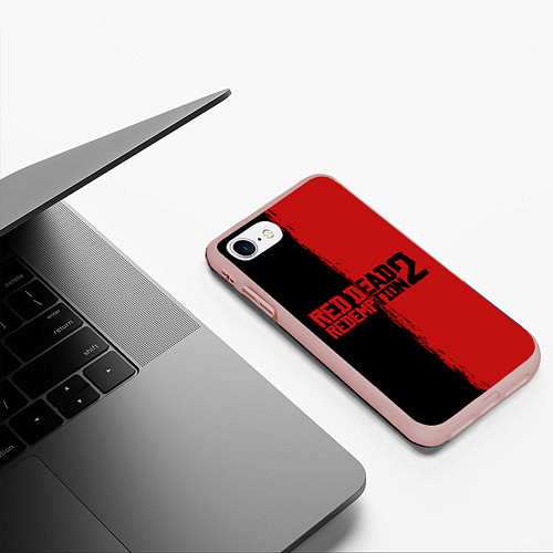 Чехол iPhone 7/8 матовый RDD 2: Black & Red / 3D-Светло-розовый – фото 3