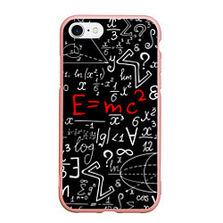 Чехол iPhone 7/8 матовый Формулы физики, цвет: 3D-светло-розовый