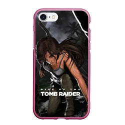 Чехол iPhone 7/8 матовый Tomb Raider, цвет: 3D-малиновый