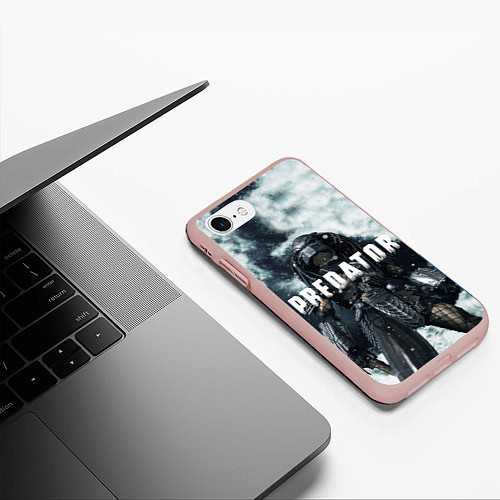 Чехол iPhone 7/8 матовый Winter Predator / 3D-Светло-розовый – фото 3