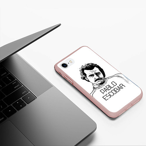 Чехол iPhone 7/8 матовый Pablo Escobar / 3D-Светло-розовый – фото 3