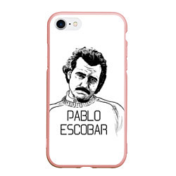 Чехол iPhone 7/8 матовый Pablo Escobar, цвет: 3D-светло-розовый