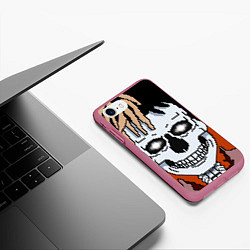 Чехол iPhone 7/8 матовый XXXtentacion Skull, цвет: 3D-малиновый — фото 2