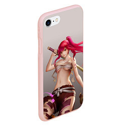 Чехол iPhone 7/8 матовый Fairy Tail Red Erza Scarlet, цвет: 3D-светло-розовый — фото 2