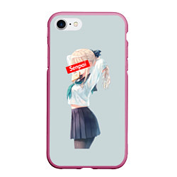 Чехол iPhone 7/8 матовый Senpai School Girl, цвет: 3D-малиновый