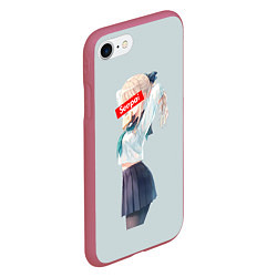 Чехол iPhone 7/8 матовый Senpai School Girl, цвет: 3D-малиновый — фото 2