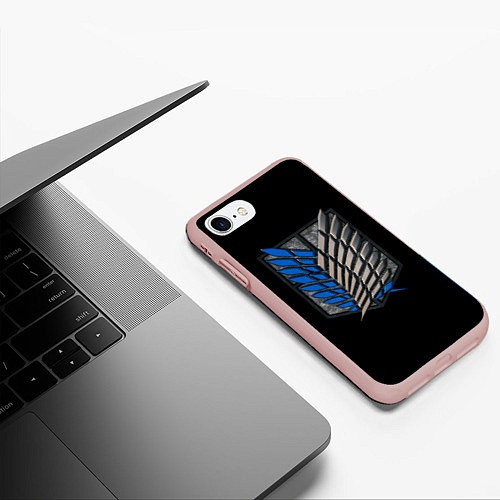 Чехол iPhone 7/8 матовый Стальные крылья / 3D-Светло-розовый – фото 3