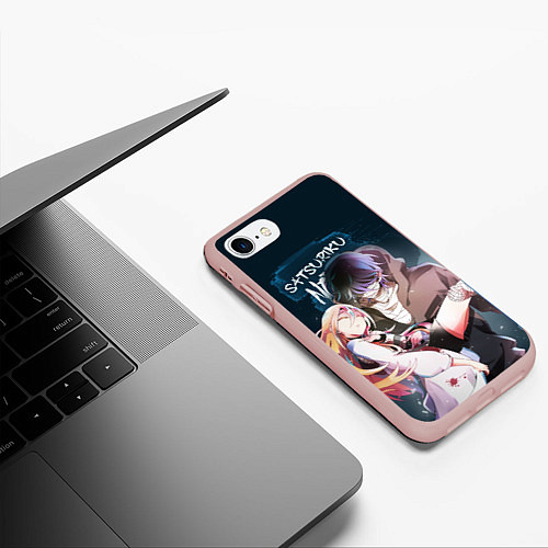 Чехол iPhone 7/8 матовый Satsuriku no tenshi / 3D-Светло-розовый – фото 3