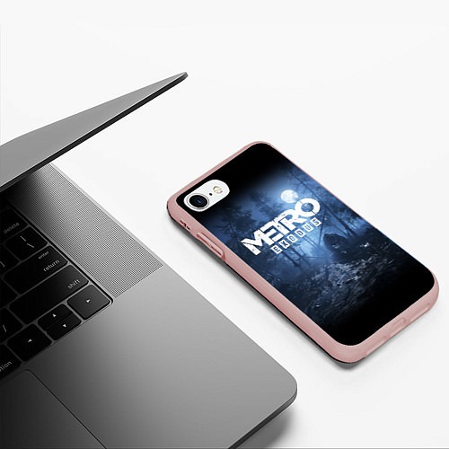 Чехол iPhone 7/8 матовый Metro Exodus: Dark Moon / 3D-Светло-розовый – фото 3