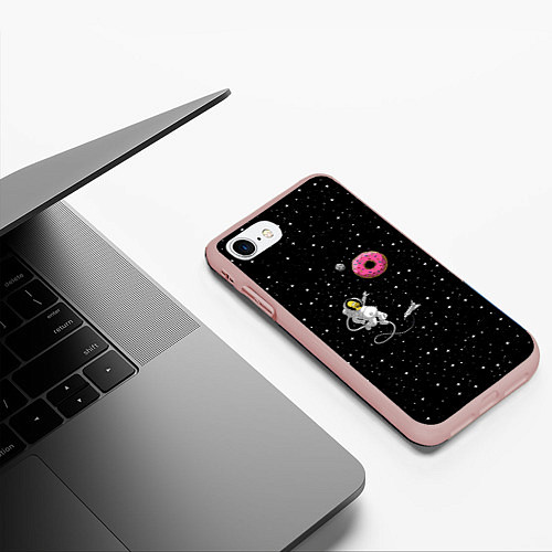 Чехол iPhone 7/8 матовый Homer Spaceman / 3D-Светло-розовый – фото 3