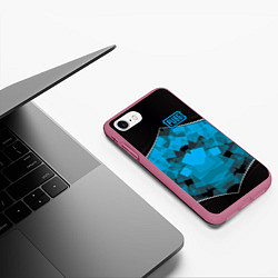 Чехол iPhone 7/8 матовый PUBG: Steel Armor, цвет: 3D-малиновый — фото 2
