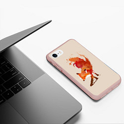 Чехол iPhone 7/8 матовый Paint Fox, цвет: 3D-светло-розовый — фото 2