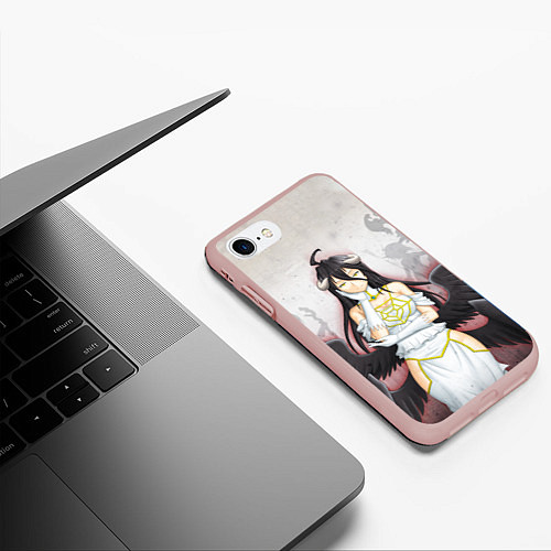 Чехол iPhone 7/8 матовый Overlord Albedo / 3D-Светло-розовый – фото 3