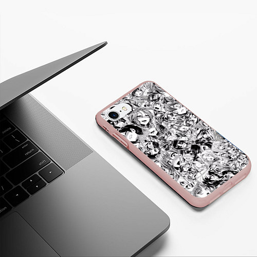 Чехол iPhone 7/8 матовый Manga Ahegao / 3D-Светло-розовый – фото 3