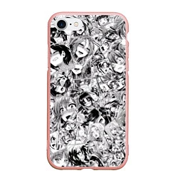 Чехол iPhone 7/8 матовый Manga Ahegao, цвет: 3D-светло-розовый