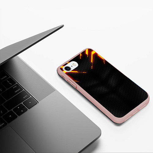 Чехол iPhone 7/8 матовый Cyberpunk 2077: Android / 3D-Светло-розовый – фото 3