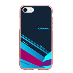 Чехол iPhone 7/8 матовый Cyberpunk 2077, цвет: 3D-светло-розовый