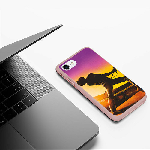 Чехол iPhone 7/8 матовый Bohemian Rhapsody / 3D-Светло-розовый – фото 3