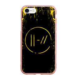 Чехол iPhone 7/8 матовый 21 Pilots: Yellow & Black, цвет: 3D-светло-розовый