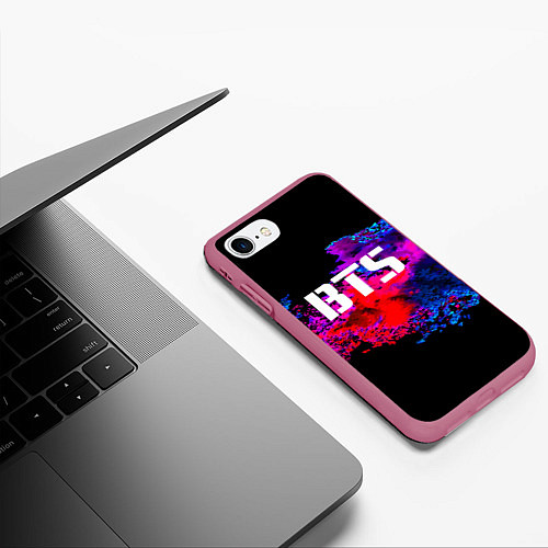 Чехол iPhone 7/8 матовый BTS: Colors Explode / 3D-Малиновый – фото 3