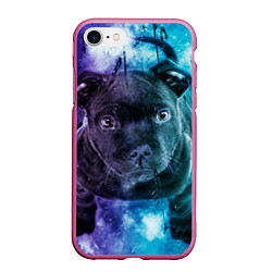 Чехол iPhone 7/8 матовый Милый пёс, цвет: 3D-малиновый