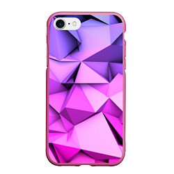 Чехол iPhone 7/8 матовый ABSTRACTION SHAPE, цвет: 3D-малиновый