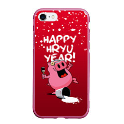Чехол iPhone 7/8 матовый Piggy Year, цвет: 3D-малиновый